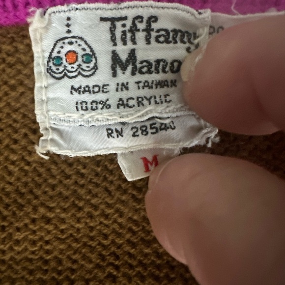 70s Knit Cropped Vest w Crocheted Umbrella ONE OF A KIND - Picture 6 of 7